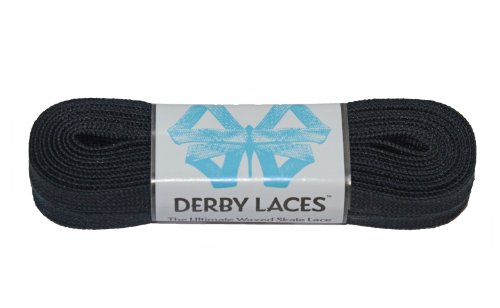 Solid Black 108 Inch Waxed Skate Lace - Derby Laces for Roller Derby, Hockey and Ice Skates, and Boots by Derby Laces von Derby Laces