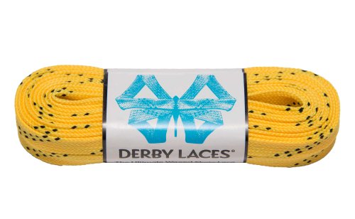 Yellow 108 Inch Waxed Skate Lace - Derby Laces for Roller Derby, Hockey and Ice Skates, and Boots by Derby Laces von Derby Laces