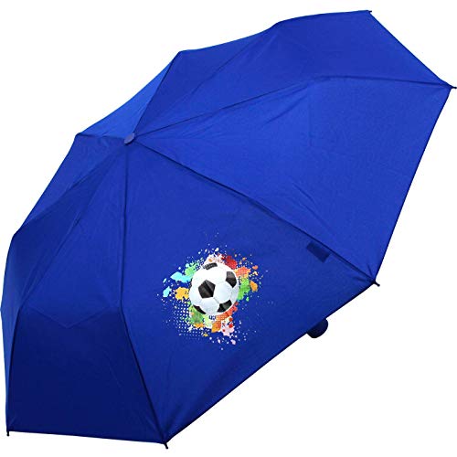 Kinderschirm Jungen Mini Taschenschirm Light Kids blau (Fußball-blau) von derby