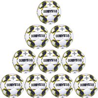 10er Ballpaket DERBYSTAR Apus TT Fußball 32 Panel mit Hybrid-Technologie und FIFA Basic Zertifikat weiß/gelb 5 von Derbystar