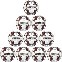 10er Ballpaket DERBYSTAR Atmos TT Trainingsfußball weiß/schwarz/rot 5 von Derbystar