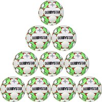10er Ballpaket DERBYSTAR Brillant Dual-Bonded S-Light 290g Leicht-Fußball weiß/grün/rot 5 von Derbystar