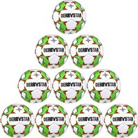 10er Ballpaket DERBYSTAR Junior S-Light 290g Leicht-Fußball weiß/grün/rot 3 von Derbystar