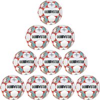 10er Ballpaket DERBYSTAR Stratos S-Light 290g Leicht-Fußball weiß/blau/orange 4 von Derbystar