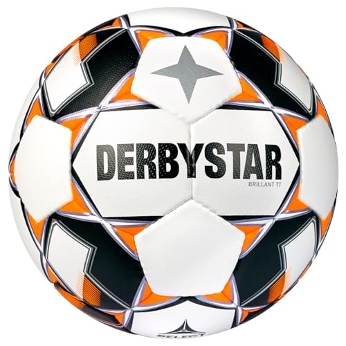 Derbystar Brillant Fußballbälle Weiss Schwarz Orange 5 von Derbystar