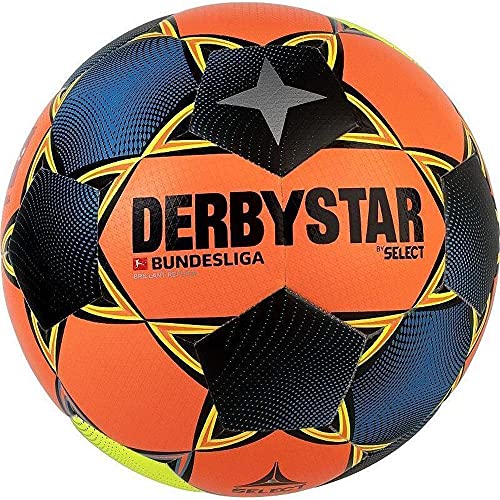 Derbystar Fußball BL Brillant Winter orange gelb Navy Gr 5 von Derbystar