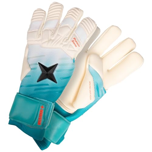 Derbystar Pro Grip Aqua Torwarthandschuhe Weiss/Türkis/Schwarz 8.5 von Derbystar