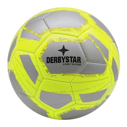Derbystar Street Soccer Fußball in Größe 5 und "Mini - Der Neue Freizeit Fußball in Silber-gelb von Derbystar