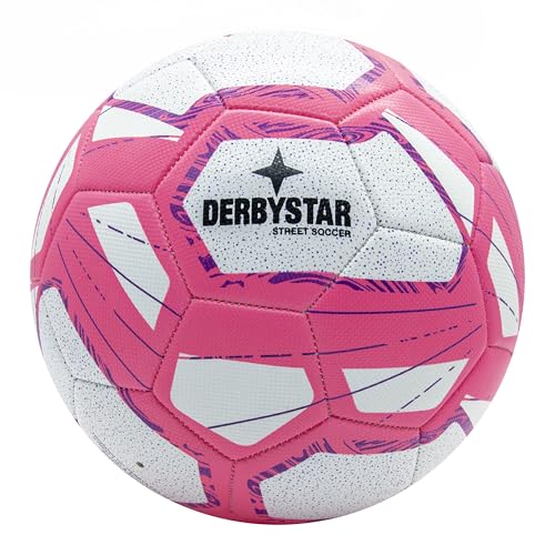 Derbystar Street Soccer Fußball in Größe 5 und "Mini - Der Neue Freizeit Fußball in weiß-pink von Derbystar