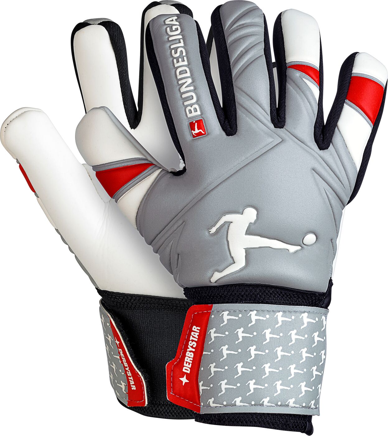 Derbystar Torwarthandschuhe Bundesliga Goalie v22 grau schwarz rot 12 von Derbystar