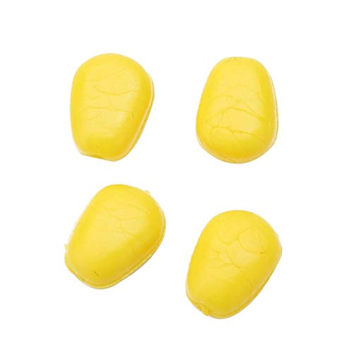 Deror Angeln Mais, 60 Stück Kunststoff Karpfen Angeln Mais 6 Farben Schwimmende künstliche Pop Up Köder Angelköder(Gelb) von Deror