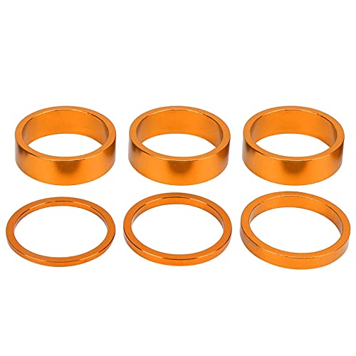 Deror Fahrrad Headset Spacer 6Pcs Aluminiumlegierung Fahrrad Vorbau Headset Spacer für Mountainbike(Gold) von Deror