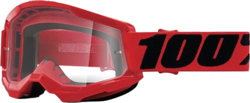 Desconocido Fahrradbrille, 100% STRATA 2, rot, transparente Gläser, Einheitsgröße, 50027-00004 von Desconocido
