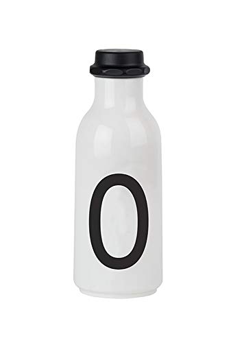 Design Letters Persönliche Trinkflasche Weiß (O) | BPA-Frei | 500 ml | Tritan Wasserflasche im Nordisches Design | Auslaufsicher | Spülmaschinengeeignet | erhältlich von A-Z von Design Letters