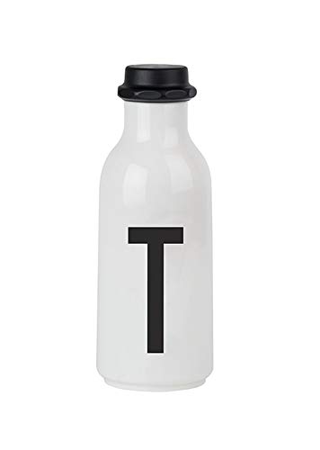 Design Letters Persönliche Trinkflasche Weiß (T) | BPA-Frei | 500 ml | Tritan Wasserflasche im Nordisches Design | Auslaufsicher | Spülmaschinengeeignet | erhältlich von A-Z von Design Letters