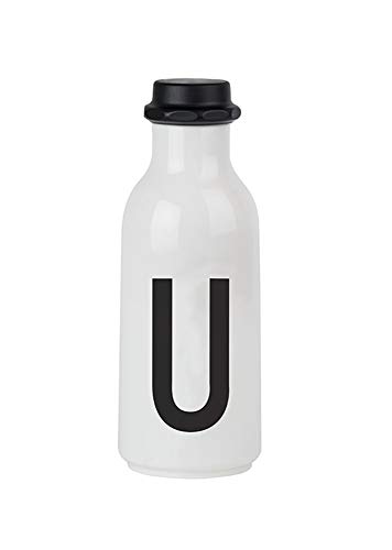 Design Letters Persönliche Trinkflasche Weiß (U) | BPA-Frei | 500 ml | Tritan Wasserflasche im Nordisches Design | Auslaufsicher | Spülmaschinengeeignet | erhältlich von A-Z von Design Letters