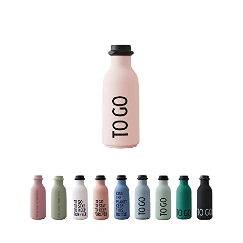 Design Letters TO GO Trinkflasche Pink | BPA-Frei | 500 ml | Auslaufsicher | matte weiche Oberfläche | Spülmaschinengeeignet | Tritan Wasserflasche im Nordisches Design von Design Letters