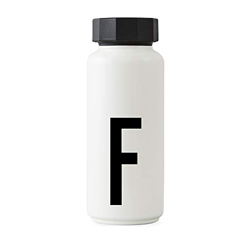 Design Letters Persönliche Edelstahl Trinkflasche Weiß (F) |500 ml| Kohlensäure geeignet BPA-Frei Thermoskanne |12 Stunden Heiß und 24 Stunden Kalt| Auslaufsichere Thermosflasche im Nordisches Design von Design Letters