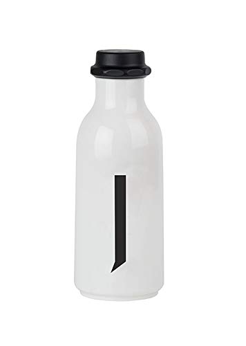 Design Letters Persönliche Trinkflasche Weiß (J) | BPA-Frei | 500 ml | Tritan Wasserflasche im Nordisches Design | Auslaufsicher | Spülmaschinengeeignet | erhältlich von A-Z von Design Letters