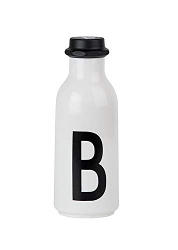 Design Letters Persönliche Trinkflasche Weiß (B) | BPA-Frei | 500 ml | Tritan Wasserflasche im Nordisches Design | Auslaufsicher | Spülmaschinengeeignet | erhältlich von A-Z von Design Letters