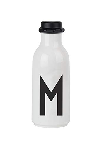 Design Letters Persönliche Trinkflasche Weiß (M) | BPA-Frei | 500 ml | Tritan Wasserflasche im Nordisches Design | Auslaufsicher | Spülmaschinengeeignet | erhältlich von A-Z von Design Letters