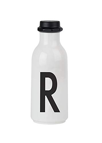 Design Letters Persönliche Trinkflasche Weiß (R) | BPA-Frei | 500 ml | Tritan Wasserflasche im Nordisches Design | Auslaufsicher | Spülmaschinengeeignet | erhältlich von A-Z von Design Letters