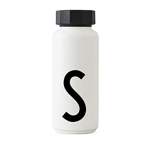 Design Letters Persönliche Edelstahl Trinkflasche Weiß (S) |500 ml| Kohlensäure geeignet BPA-Frei Thermoskanne |12 Stunden Heiß und 24 Stunden Kalt| Auslaufsichere Thermosflasche im Nordisches Design von Design Letters