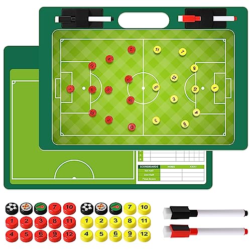 Desoto Taktikboard Fußball - Magnettafel Fußball Coaching Board - Strategie-Lehr-Zwischenablage, Profi Taktikmappe Strategiebrett für die Schulung und Spielanalyse von Desoto