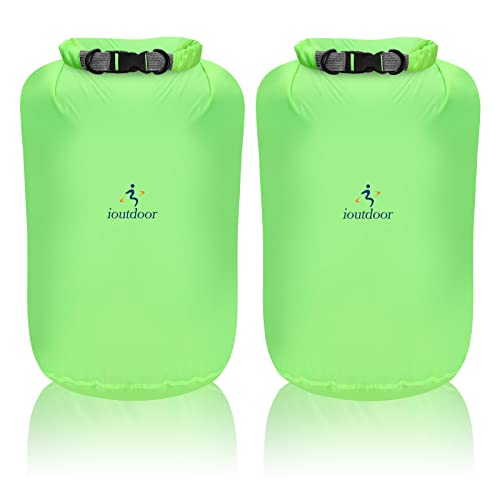 Wasserdicht Tasche - 2 Stück 10L/20L/40L/70L Dry Bag Set, Leicht Outdoor Trockener Sack Wassersport Säcken, Sicherheitsverschluss, für Kayaking Boots-Ausflug Kanu/Rafting/Schwimmen (Grün, 10L*2) von Desoto