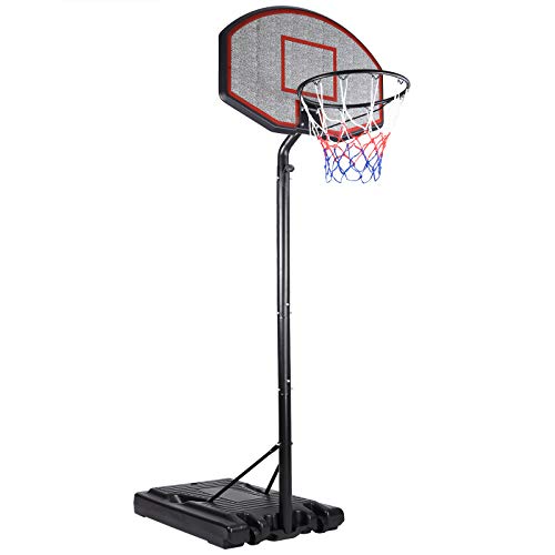 DEUBA® Basketballkorb Outdoor Indoor mit Ständer höhenverstellbar 205- max. 305cm rollbar 70kg Standfuß Kinder Erwachsene Basketball Hoop Stand von Deuba