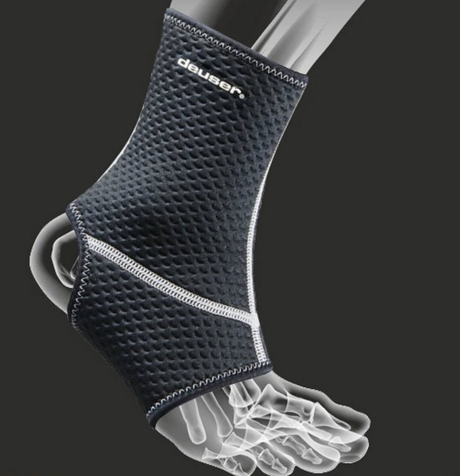 Deuser-Sports Fußgelenkbandage Fußbandage Bandage Fuß Knöchel Knöchelbandage Sprunggelenk (S - XL, S - XL), Neopren, Hautfreundliches Frottee-Innenfutter von Deuser-Sports