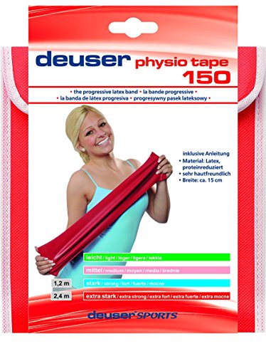 Deuser Physio Tape 1, 20 m Physiotape, rot, 1,2m lang, 150mm breit von Deuser