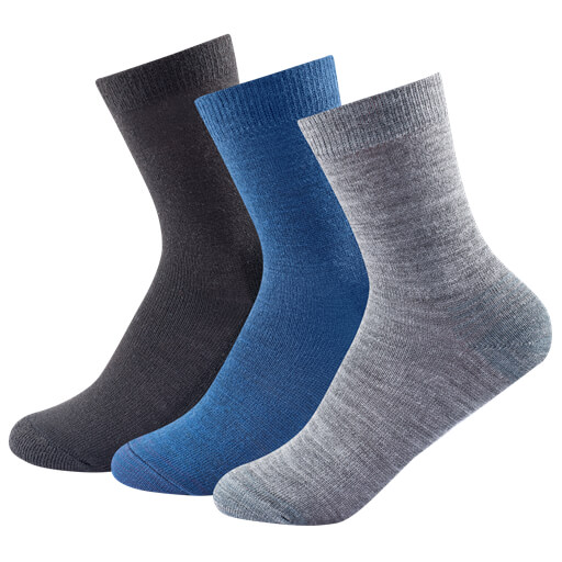 Devold - Daily Light Kid Sock 3-Pack - Merinosocken Gr 25-27 grau/blau;rosa von Devold