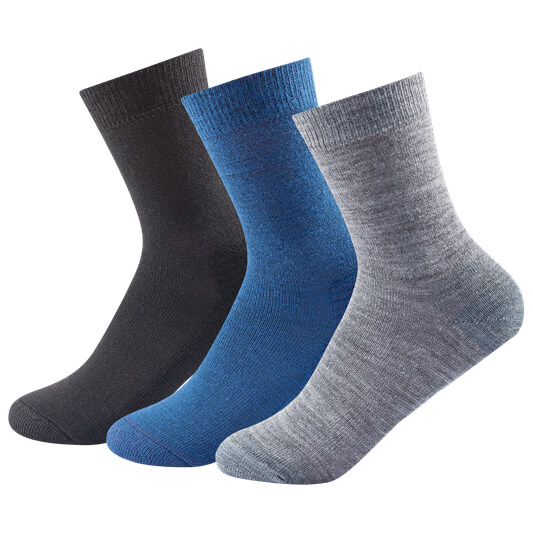 Devold - Daily Medium Kid Sock 3-Pack - Merinosocken Gr 25-27 grau/blau von Devold