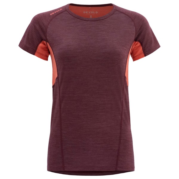 Devold - Women's Running Merino 130 T-Shirt - Merinoshirt Gr L;M;XL;XS rot;türkis von Devold