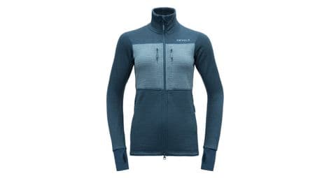 langarm fleece damen devold egga grid merino blau von Devold