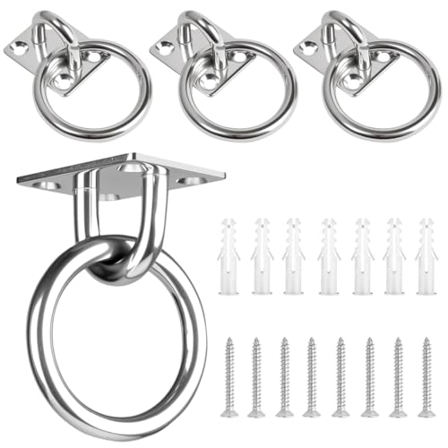 4 Stück Augplatten mit Ring, 40x50mm Augplatte Edelstahl mit Schrauben, Zurröse Deckenöse Decksplatte Mastplatte, Decksplatte für Sonnensegel-Befestigung, Decken-Befestigung, Wand-Haken, Decken-Haken 4 Stück Augplatten mit Ring, 40x50mm Augplatte Edelstahl mit Schrauben, Zurröse Deckenöse Decksplatte Mastplatte, Decksplatte für Sonnensegel-Befestigung, Decken-Befestigung, Wand-Haken, Decken-Haken von Dhisperares