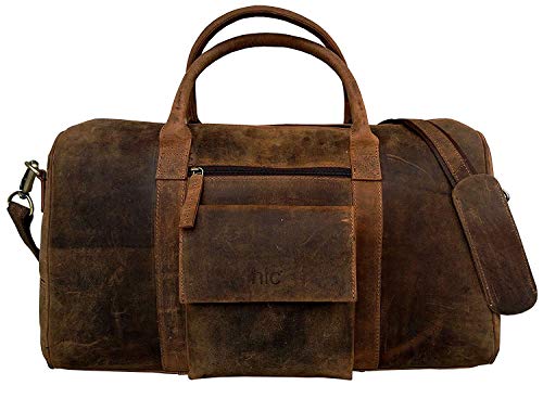Weekender DHK Bags Bergen L Reisetasche aus Leder Qualität Vintage Design Damen Herren Braun Groß 51 cm 40 Liter von Dhk Devil Hunter Killer