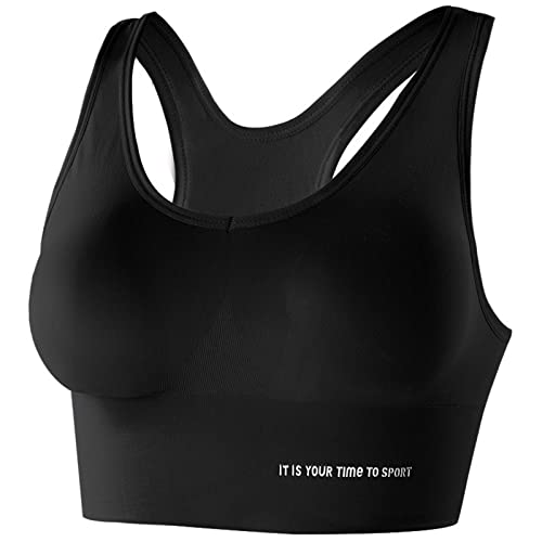 Damen Sport BH Mit Gepolstert Top BH Push Up Lauf Fitness Yoga Bra BH Yoga Fitness-Training Damen Ohne Bügel Starker Halt Ohne Bügel(L,Black-4) von Dhyuen