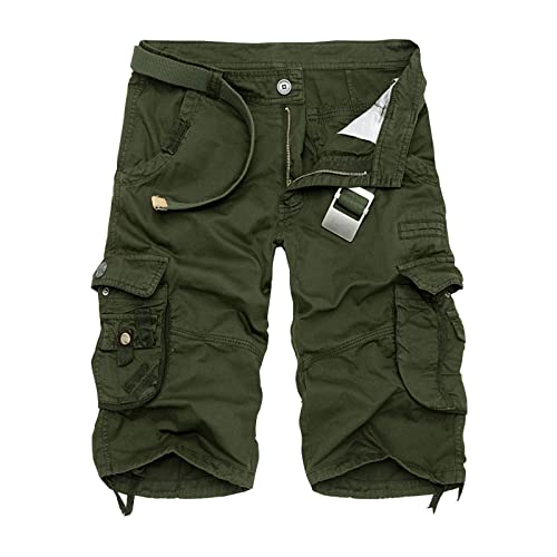 Dhyuen Herren Kurze Hosen Cargo Lässig Freizeit Kurz Sporthose Shorts Bermuda Herrenhose Shorts Jogginghose Kurz Hose Trainning Sommershorts Arbeitsshorts Sporthose Shorts（38,5-Army Green） von Dhyuen