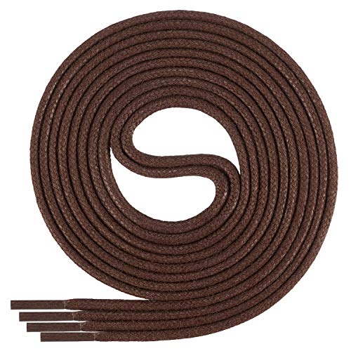 Di Ficchiano gewachste braune runde Schnürsenkel, Schuhband, Laces, Durchmesser 2-4 mm für Businessschuhe, Anzugschuhe und Lederschuhe Farbe: brown Länge: 150cm von Di Ficchiano