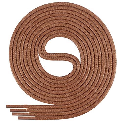 Di Ficchiano gewachste runde braune Schnürsenkel, Schuhband, Laces, Durchmesser 2-4 mm für Businessschuhe, Anzugschuhe und Lederschuhe Farbe: ginger Länge: 160cm von Di Ficchiano