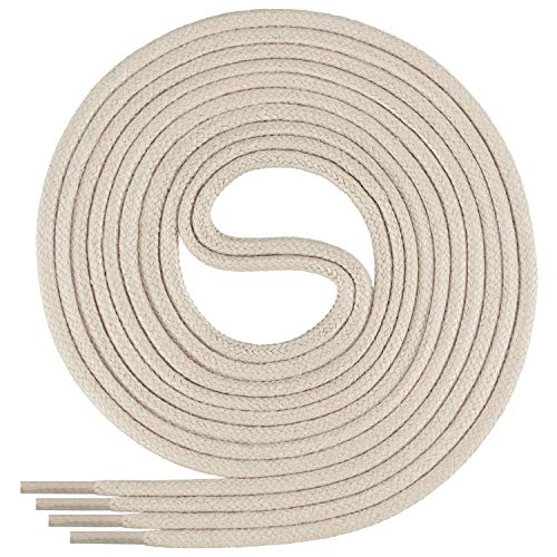 Di Ficchiano gewachste runde Schnürsenkel, Schuhband, Laces, Durchmesser 2-4 mm für Businessschuhe, Anzugschuhe und Lederschuhe Farbe: light.beige Länge: 140cm von Di Ficchiano