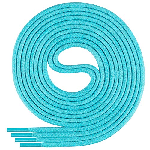 Di Ficchiano gewachste runde Schnürsenkel, Schuhband, Laces, Durchmesser 2-4 mm für Businessschuhe, Anzugschuhe und Lederschuhe Farbe: turquoise Länge: 150cm von Di Ficchiano