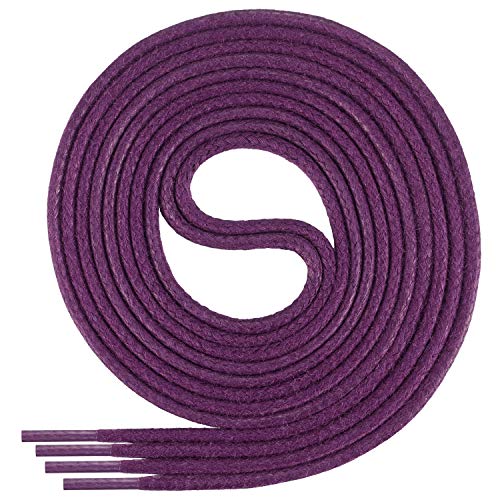 Di Ficchiano gewachste runde Schnürsenkel, Schuhband, Laces, Durchmesser 2-4 mm für Businessschuhe, Anzugschuhe und Lederschuhe Farbe: violet Länge: 190cm von Di Ficchiano