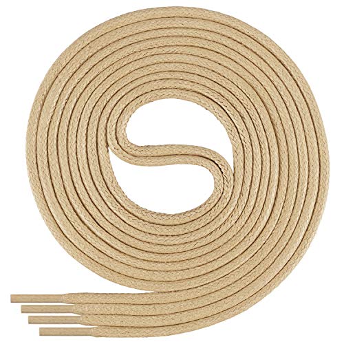 Di Ficchiano gewachste runde Schnürsenkel beige, Schuhband, Laces, Durchmesser 2-4 mm für Businessschuhe, Anzugschuhe und Lederschuhe Farbe: beige Länge: 100cm von Di Ficchiano