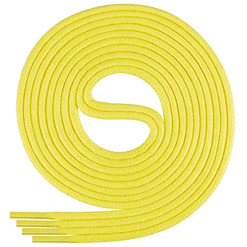 Di Ficchiano gewachste runde Schnürsenkel gelb, Schuhband, Laces, Durchmesser 2-4 mm für Businessschuhe, Anzugschuhe und Lederschuhe Farbe: yellow.08 Länge: 120cm von Di Ficchiano