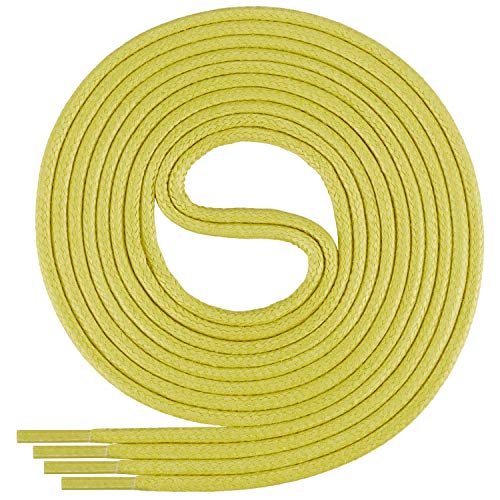 Di Ficchiano gewachste runde Schnürsenkel, Schuhband, Laces, Durchmesser 2-4 mm für Businessschuhe, Anzugschuhe und Lederschuhe Farbe: mustard Länge: 150cm von Di Ficchiano