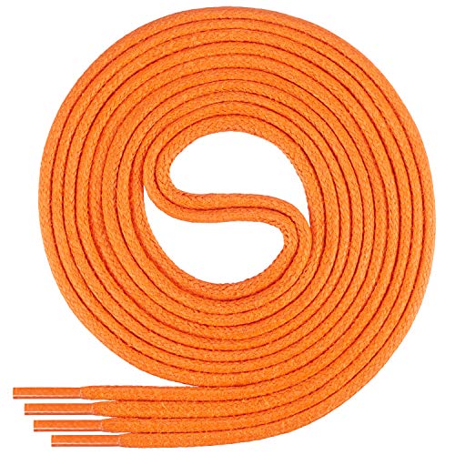 Di Ficchiano gewachste runde orangene Schnürsenkel, Schuhband, Laces, Durchmesser 2-4 mm für Businessschuhe, Anzugschuhe und Lederschuhe Farbe: orange Länge: 45cm von Di Ficchiano