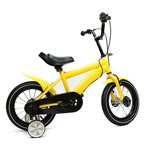 DiLiBee 14 Zoll Kinderfahrrad weiß/rot/blau/gelb Unisex Fahrrad (Gelb) von DiLiBee